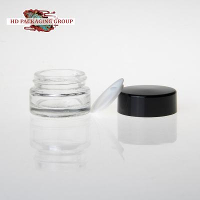 China Skin Care China Cream In Stock 30g 50g 100g Cream Glass Jar Silk Printing Black White Screw Lid for sale