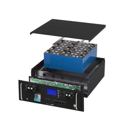 China Stackable With Lifepo4 Bestselling 48V 51.2V 100Ah 200Ah Lithium Pack Akku Rack Mount Battery With Bms for sale