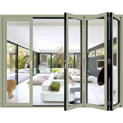 China Deda Excellent Lighting/Energy Saving/Soundproof/Windproof/Waterproof Aluminum Alloy Bedroom Balcony Living Room Tempered Glass Easy Pull-Down Folding Door for sale