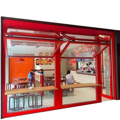 China Folding Aluminum Vertical Folding Screen Window Push Fold Up Windows For House for sale