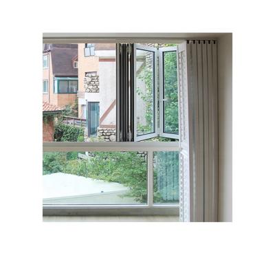 China Folding Screen Aluminum Tempered Glass Bifolding Horizontal Folding Local Aluminum Sliding Bifold Window for sale