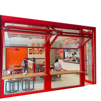 China Aluminum Screen Deda Factory Price Color Box Customized Large Electric Vertical Bi Folding Folding Glass Windows for sale