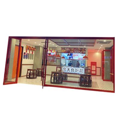 China Folding Screen Deda Smart Vertical Folding Windows Electric Aluminum Glass Fold Up Window for sale