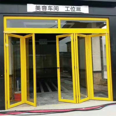 China Folding automatic folding windows and screen Deda sliding glass door doors folding patio glass bifold folding door for sale