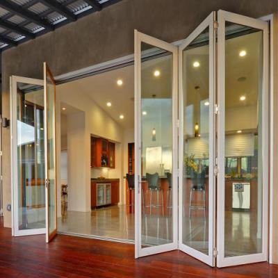 China Aluminum Folding Screen Deda Cubifold Door Glass Bifold Patio Sliding Bi Folding Door Sliding Glass Doors for sale