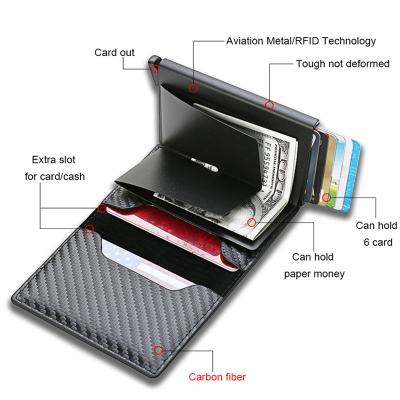 China Vintage Factory Manufacture Vintage PU Pop Up Card Holder Leather Rfid Airtag Wallet for sale