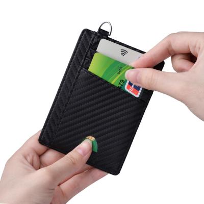 China Fashionable Men's Credit RFID Leather Credit Card Case Ultra-thin Front Pocket Wallet Blocking Wallet for sale