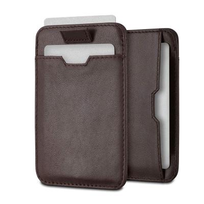 China Fashion Newest Rfid Blocking Men Leather Super Slim Minimalist Wallet With Pull Out Card Holder for sale