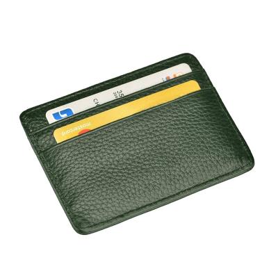 China Fashion Amazon Women Slim Small Leather Minimalist Wallet Credit Card Holder With ID Window for sale