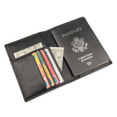 China Custom Genuine Leather Travel Wallet Printing Vintage Logo Visa Holders Passport Card Holder for sale