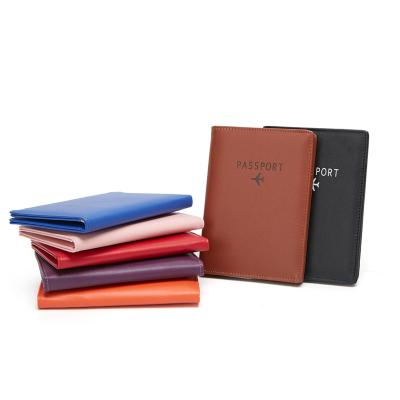 China Fashion Personalized Custom Logo Luxury Leather Pu Saffiano Travel Credit Card Passport Holder for sale