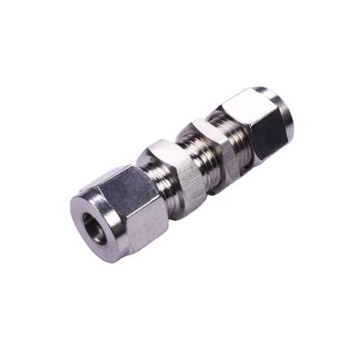 China Hose lines connect high quality 316 stainless steel connector armored joint from factory wholesale price compression double ferrule fittings for sale