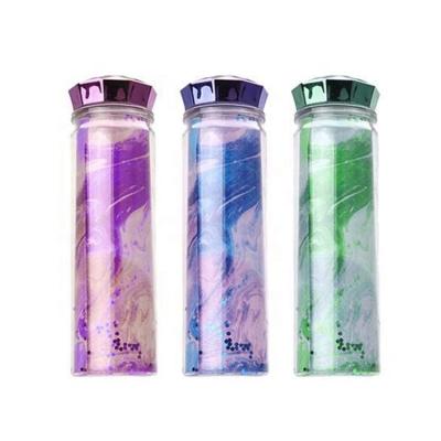 China Sustainable Design Double Wall 500ml Plastic Water Bottle Enough With Diamond Lid For Girl for sale