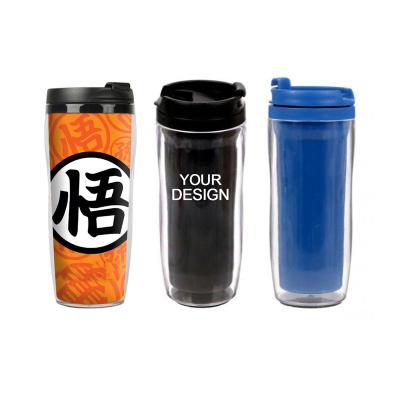 China 350ml/12oz DIY Plastic Travel Mug Sustainable Double Insert Variable Paper Wall for sale