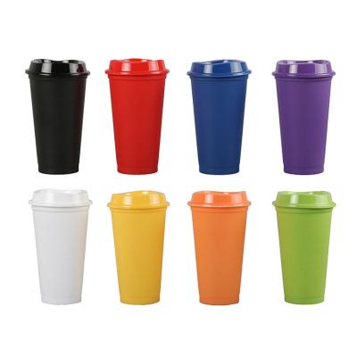 China 8oz/12oz/16oz Coffee Mug Custom Logo Printing Reusable Plastic PP Coffee Cup With Lid for sale