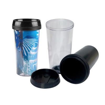 China 16oz/450ml DIY Plastic Viable Variable Paper Insert Travel Tumbler for sale