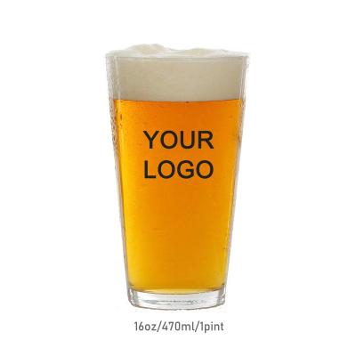 China New 16oz 450ml Pint Drinking Glass Mug Beer Classic/Postmodern Tumbler Glass Mug for sale