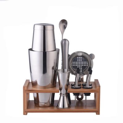 China Cocktail Shaker Set Bar Tools Spoon Jigger Martini Shaker Bartender Bar Mixer Kit with Stand Bar Set Cocktail Shaker Set for Drink Preparation for sale