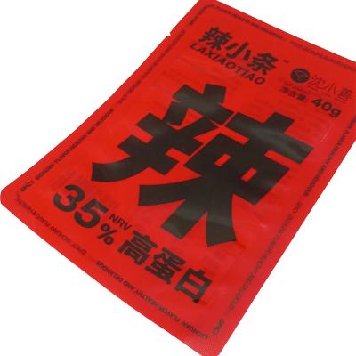 China Hang Hole Personalized Food Grade Food Grade Packaging Moisture Proof Heat Sealed Black Red Transparent Bag for sale