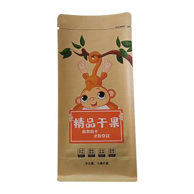 China Oealed Bag Nut Kraft Paper Bag Moisture Proof Octagonal Standing Self Sealing Self Sealing Easy Tear for sale