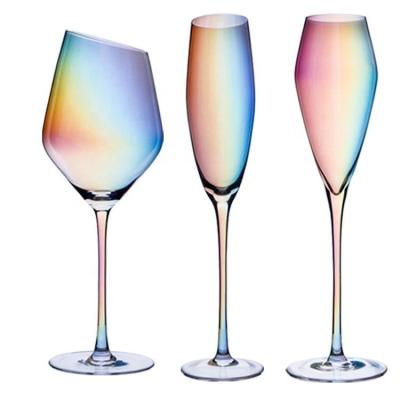 중국 Customized Colored Wine Glass Mug Goblet Cup Cocktail Glass Drinking Glasses Cup For Wedding 판매용