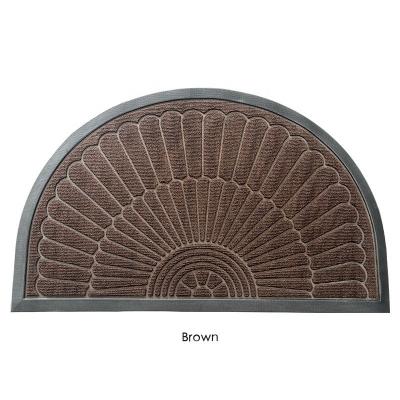 China Heavy Duty Indoor Room Decoration Outdoor Waterproof Half Round Doormat Boot Scraper Mat for sale