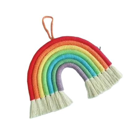 China Ins decoration Amazon Nordic home children's room decoration pendant woven rainbow hanging wall ornaments hanging à venda