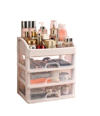 Китай Bedroom Desktop Dust-proof Transparent Drawer Three Layer Cosmetic Storage Box продается