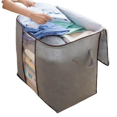 중국 Foldable Underbed Clothing Organizers Quilt Clothes Zipper Clear Windows Storage bags Sweater Clothes Storage Containers 판매용