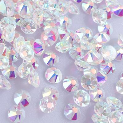 China 8 Big 8 Small Faceted Flatback Eco-friendly Bare Glass Rhinestone AB Cuts Non Hotfix Crystal 16 Strass For Dacing Clothes Decoration for sale