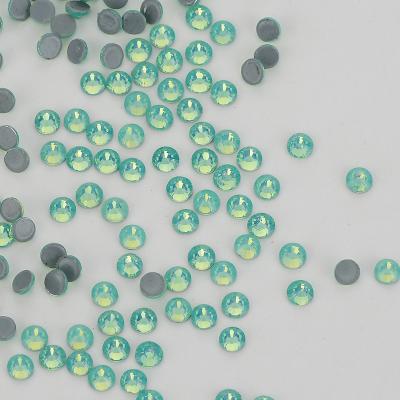 China Wholesale Green High Quality Rhinestones SS6-SS30 Flatback Opal Hot Fix Glass Rhinestone FlatBack for Clothing and Art Decoration for sale