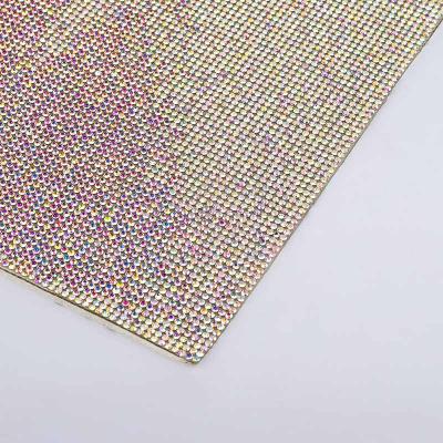 China Fast Delivery Crystal Glass Flatback 40*24cm Crystal Rhinestone Sticker Sheet Self Adhesive With Gum Diamond Ribbon For Decoration for sale