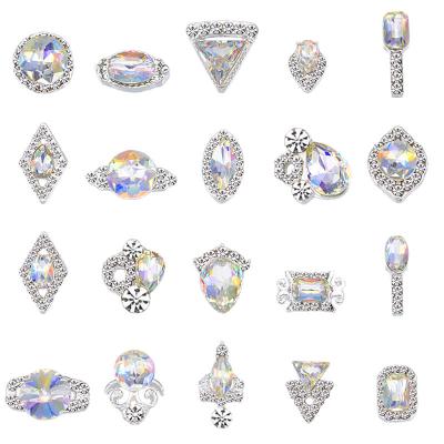 China Flatback Diy Alloy Crystal Stones Nail Art Rhinestones Nail Design Glass Rhinestones For 3d Charms Nail Art Decorations JC81-JC100 for sale