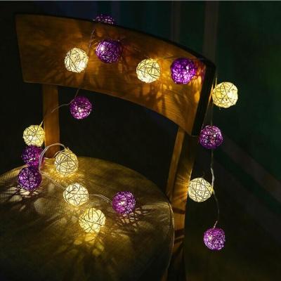 China Light Fairy Rattan Ball Twine String Lights For Christmas Tree Decoration 4m 5m 10m for sale