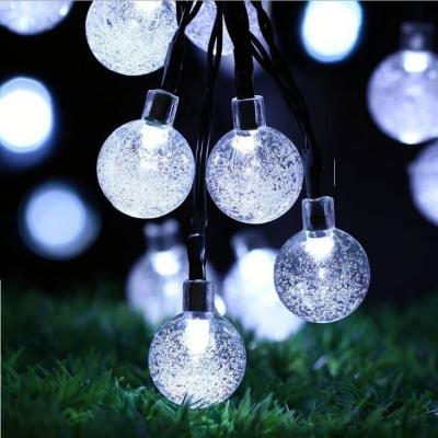 China Multi Mode 20ft 30LED Daylight LED Solar Globe Solar Lucky Christmas Multi Mode 20ft 30LED Bubble Crystal Ball String Lights Decorative Fairy Lighting for sale