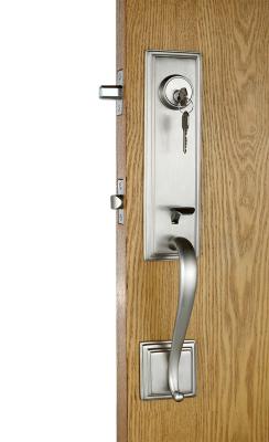 China Interior Modern Entry Door Handlesets Satin Nickel American Standard Cylinder for sale