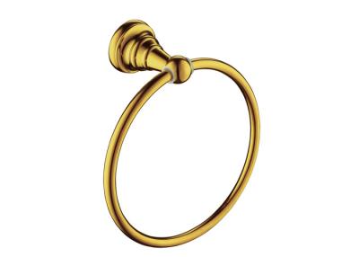 China Hotel Badezimmer Zubehör Goldener Handtuchhalter Ring Wand Helle Looks zu verkaufen