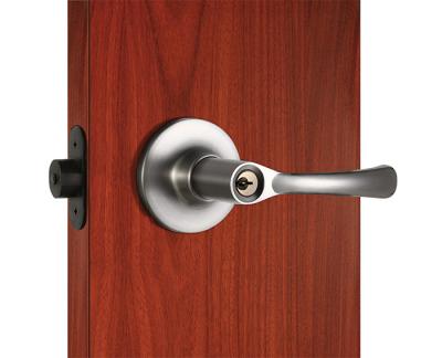 China Polished Security Tubular Lock Set Satin Nickel Lever Handle for sale