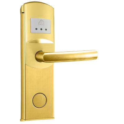 China Moderne Zinklegering Elektronisch Door Lock Card / Sleutel Open Met PVD Gold Finishing Te koop