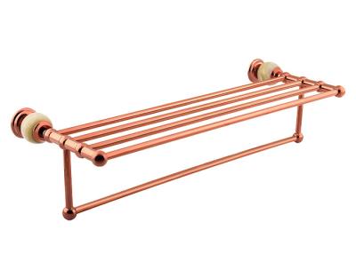 China Plate Rose Gold Finishing Towel Shelf  Bathroom Accessories Towel Racks for sale