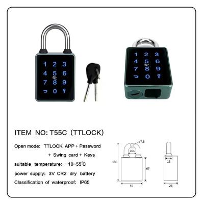 China Bluetooth PadLock With Touchscreen For  Courtycard Door Fence Door Extrance Door for sale