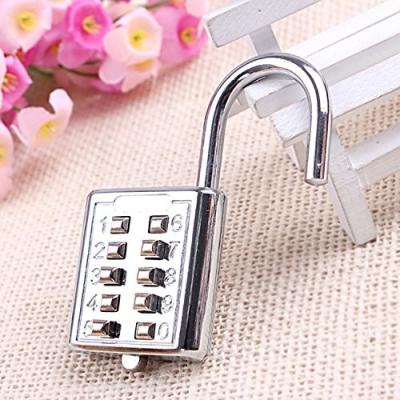 China Mini Push Button Code Resettable Combination Padlock 10 Pin Sports Locker for sale