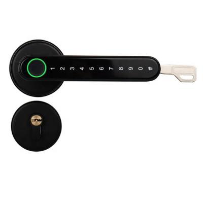 China TT Lock APP Fingerprint Lock Bluetooth Smart Lock Digital Electronic Lock Keyless Door Lock Handle Zinc Black Handle for sale