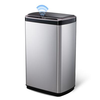 China Trash Can 50L Touchless Sustainable 13 Gallon Trash Cans With Automatic Sensing Sensor Trash Can Stainless Steel for sale