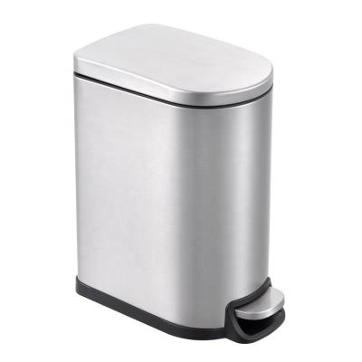 China Sustainable 40L Pedal Bins Step Trash Can Stainless Steel Trash Can With Lid Foot Pedal Waste Bin For Kitchen Home Office for sale