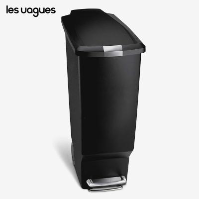 China Trash Cans 10.6 Gallon Stainless Steel Trash Cans The Waves 40L Business Trash Cans For Kitchen Trash Cans for sale