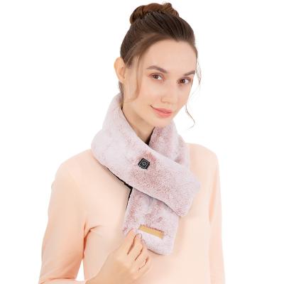 China Wholesale Rabbit Long Velvet High Quality Passionate Scraf And Heating USB Scarf Fashion Female USB Instrument Power Bank Scraf for sale