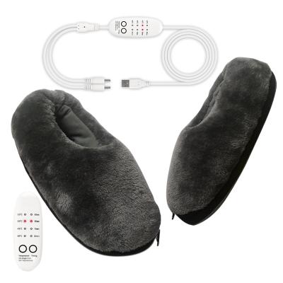 China Hot Selling Usb Power Bank USB Heated Foot Warmer Slipper Cartoon USB Electric Shoe Heating Slipper Power Bank Operated for sale