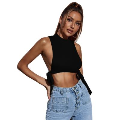 China Women's QUICK DRY Summer Tops Tank Fitness Shorts Casual Vest Colors Shoulder Crop Knitted Top Women for sale