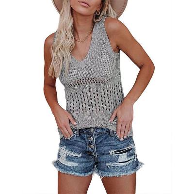 China Summer Breathable Ice Silk Bridle Sweater Ladies V-Neck Vest Sweater Vest Women Women Tops Sweater Vest for sale